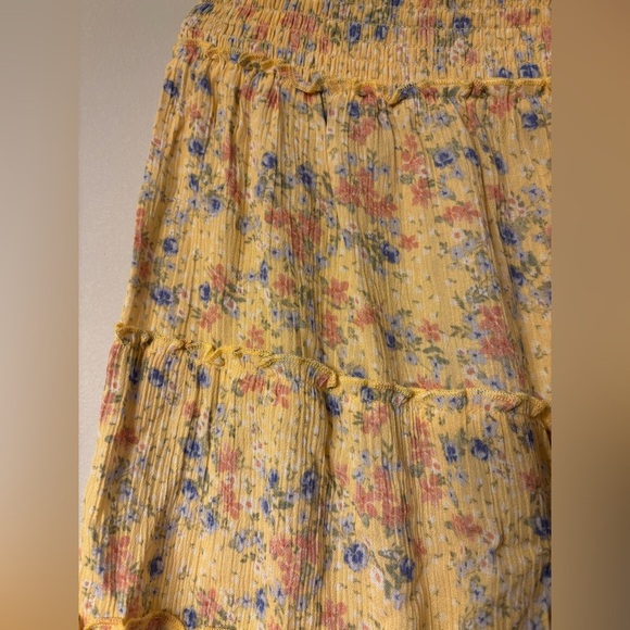 Hippie Rose Yellow Skater Mini Skirt Pleated Casual - Picture 2 of 9